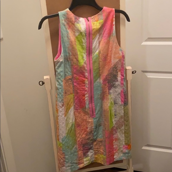 Maggy London Pink and Blue Sleeveless Dress - Picture 3 of 6